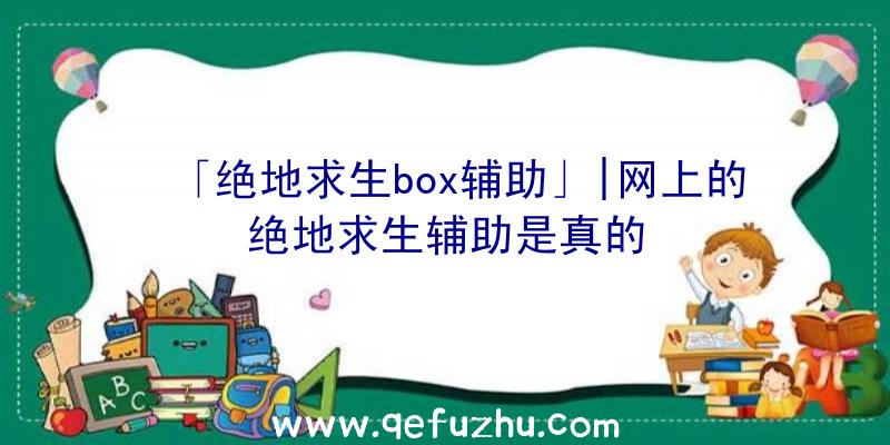 「绝地求生box辅助」|网上的绝地求生辅助是真的